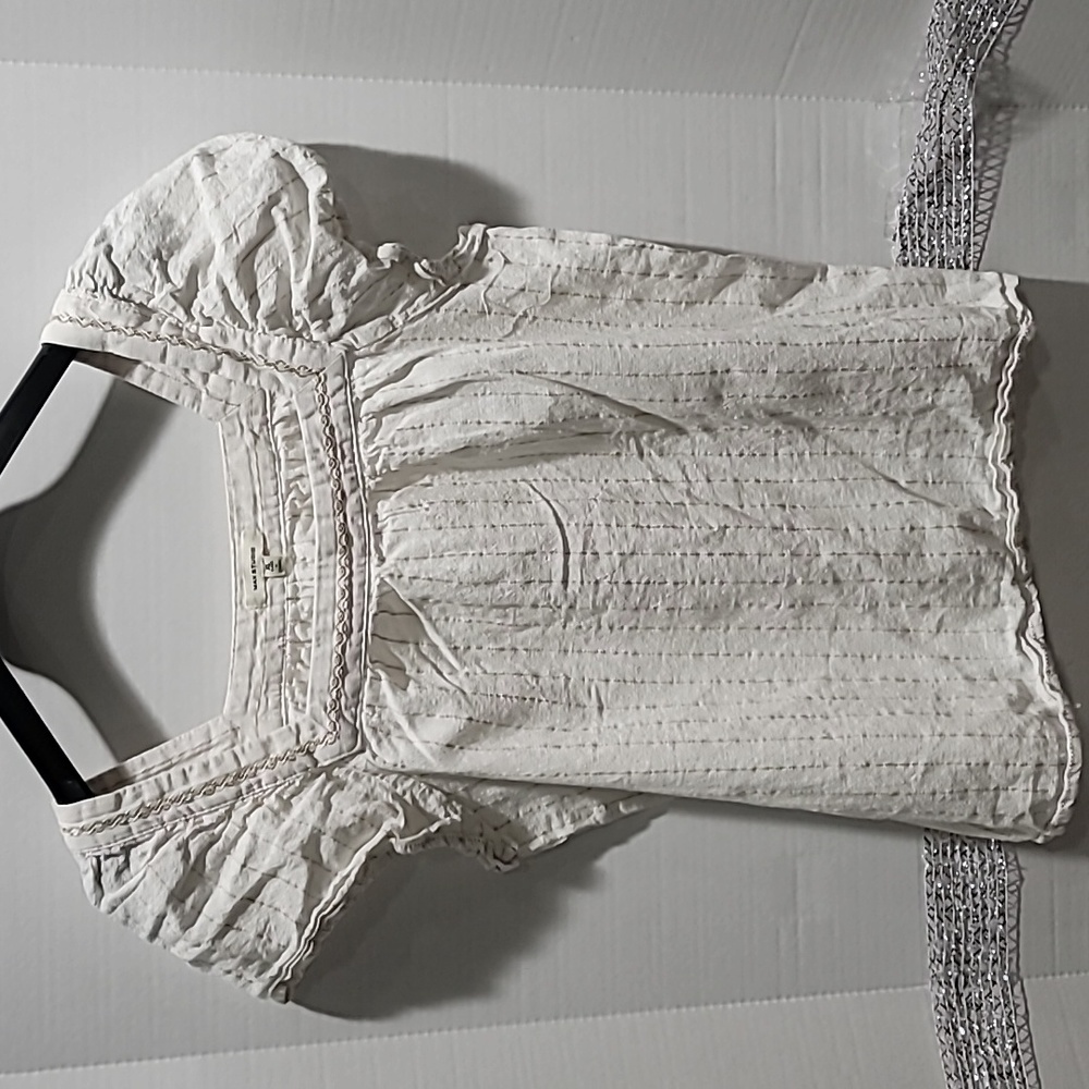 Max Studio Women’s Boho/Bohemian Top Blouse Linen/Cotton Blend Size XL